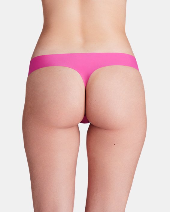 Women's UA Pure Stretch 3-Pack No Show Thong in Pink image number 1